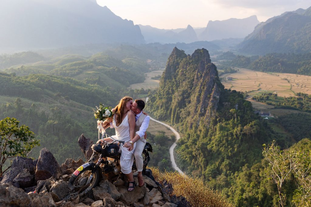 Beautiful mountain scenery in Vang Vieng Laos