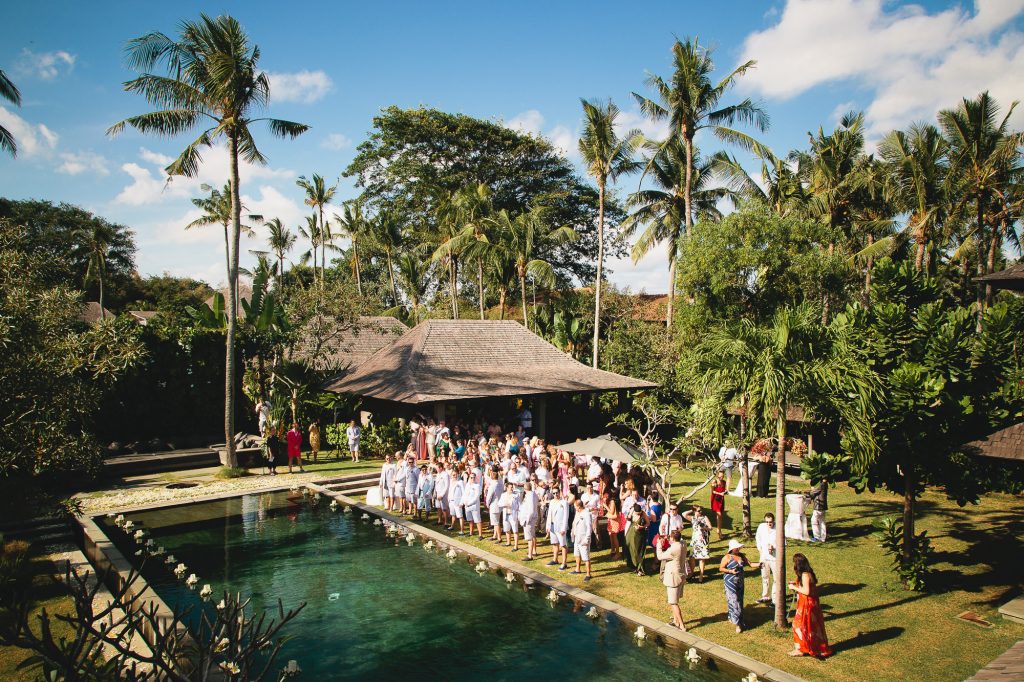 overview of the ceremony at Mahatma House Canggu Bali wedding